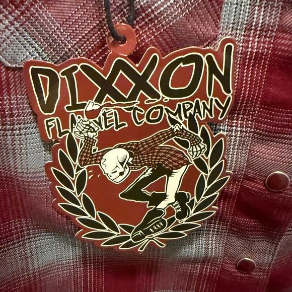 DIXXON Pinot and Gray Plaid Pearl Snap Button Flannel Size S - Picture 5 of 9